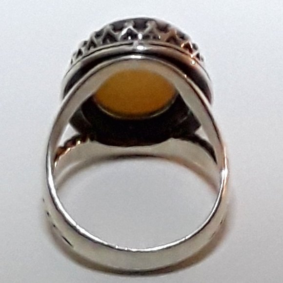 Sterling CAROLYN POLLACK Southwestern MOP Ring 7.5 - Picture 3 of 6